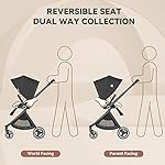 Kinderwagen Buggy, ELITTLE EMU Buggy Klein Zusammenklappbar, 0-36 Monate Babys Leichter Kompakter Kinderwagen, Buggy bis 25kg Bequem für Verschiedene Outdoor-veranstaltungsorte (Schwarz)