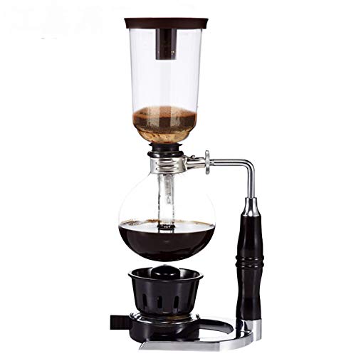 ASDQWER Siphon Coffee Maker Tea Siphon Pot, Hand Siphon Coffee Maker,Vacuum Coffeemaker Glass Type Coffee Machine Filter 3Cups,High Temperature Resistant Glass,A