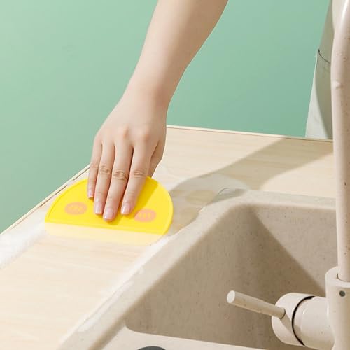 Image of Mini Glass Wiper, Cartoon Shower Squeegee, Small Plastic Squeegee, Window Squeegee, Easy to Clean Window Mirror, Water Scraper for Shower Doors, Window Mirror (Yellow)