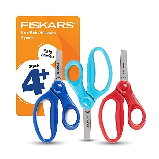 Fiskars 5 Inch Blunt Kids Scissors 3 Pack, Cool