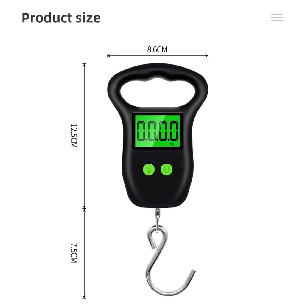 JFDBGU Newest 50kg/110lb Hanging Scale Digital Portable Luggage Weight BackLight Hook Fishing Weigh
