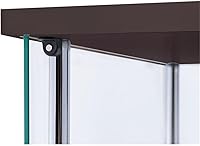 Vista 5 de BOWERY HILL Vitrina de cristal de 4 estantes con vigas de soporte cromadas y tapa /base marrón capuchino