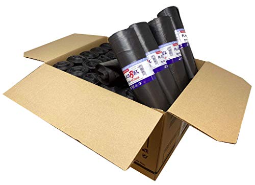 Plasbel Bolsa De Basura De Comunidad Color Negro, Con Capacidad De 100 Litros Para Cubo De Comunidad - 300 Sacos, 10 Unidades Por Rollo, Caja De 30 Rollos