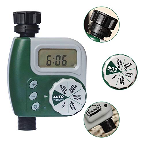 DEWINNER Hose Water Timer, Digital Water Faucet Garden Lawn Sprinkler Irrigation Electronic Programmable Irrigation System, Rain Delay Controller - Thumbnail 5