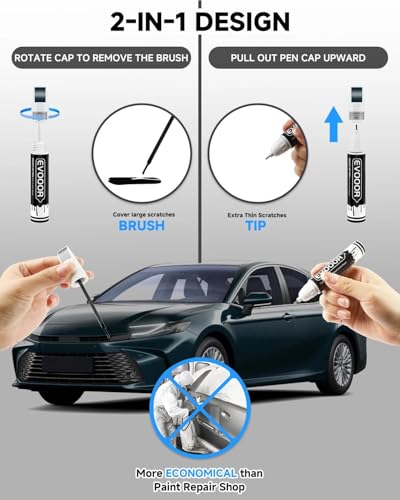 Image of Touch Up Paint Compatible with Toyota Exact Match 2 in 1 Touch up Paint for Chips and Nicks Repair (Cavalry Blue(8W2))