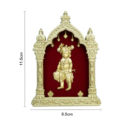 Image of Aarya24KT EKA Temple Series Standing Bal Gopal Table Top Premium Gold Foil Artwork with Metal Stand | Divine Lord Krishna Inspired Spiritual Decor for Home, Office & Pooja Space | Auspicious Gift