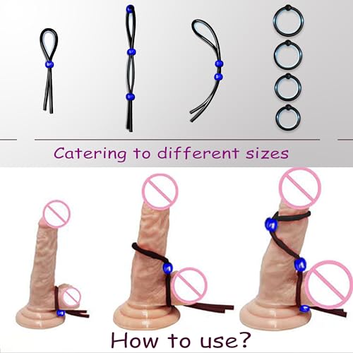 Image of Penis Ring Silicone Cock Ring Set Adjustable Cockring Sex Toys 7 PCS Cock Rings for Men Erection Long Lasting Stronger Adult Toys Cock Sexual Stimulation Device for Men or Couple