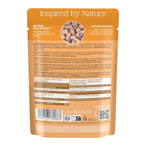 catz finefood Classic Geflügel Katzenfutter nass, 24 x 85g Pouch