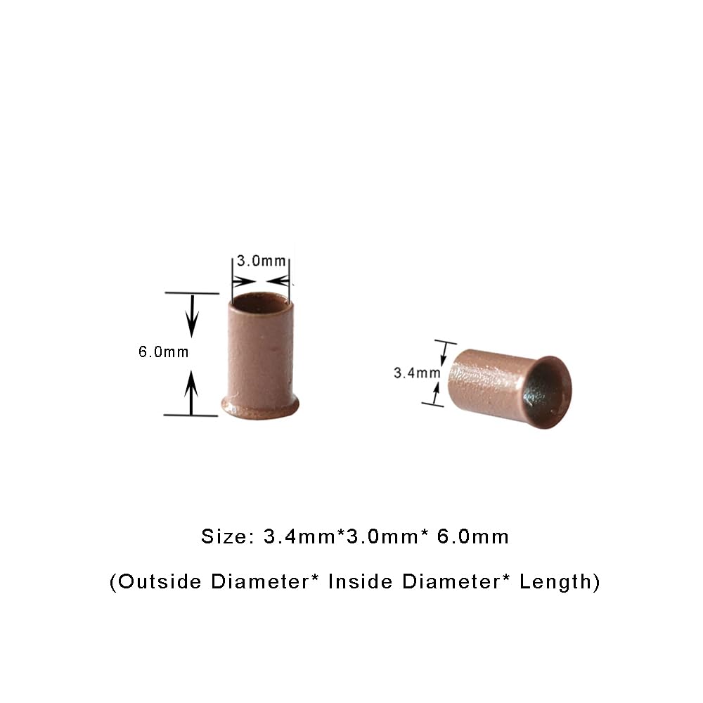 500 PCS Copper Tubes 3.4mm Euro Lock Flared Micro Rings Links Beads for Hair Extensions (Light Brown), 3.4mm (500 PCS) - Image 2