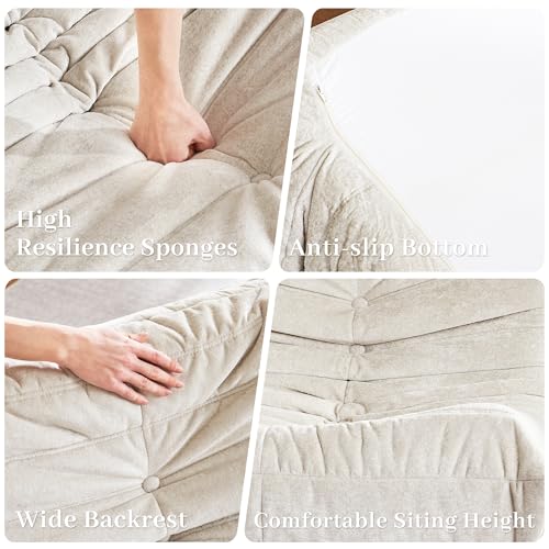 Image of HABUTWAY Giant Bean Bag Chairs Lazy Sofa for Adults,Corner,Beige