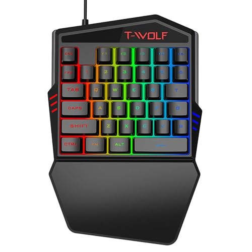 ELLENNE TASTIERA DA GIOCO A UNA MANO SINGOLA RETROILLUMINATA 35 TASTI RGB LED MECCANICA TABLET PC WINDOWS SMARTPHONE