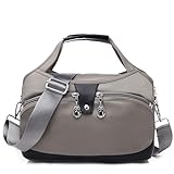 Generic Lightweight Anti Theft Handbag, Fashion Waterproof Oxford Cloth Satchel, Zipper Multi-Layer (Light Champagne)