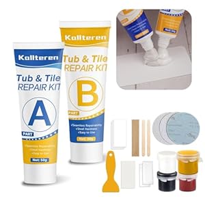 Porcelain Repair Kit, Fiberglass Tub Repair Kit, Bathtub Patch Repair Kit for Any Cracks Chips, Quickly Repair Resin, Ceramic, Marble Shower Sink, Acrylic Quartz Countertop, with Yellow Paint