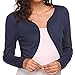 Produktbild Damen Top Bolero Kurz Cardigan Jäckchen Elegant Offene Blazer Shrug Bluse Lässige Festliche Langarm Kurze Strickjacke Einfarbig Party Cocktail Business Weich Atmungsaktiv Oberteile C-Blue 5XL