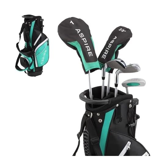 Aspire Golf Junior Plus Complete Golf Club Set for Children Kids - 5 Age Groups Boys & Girls - Right Hand (Green Ages 7-8)