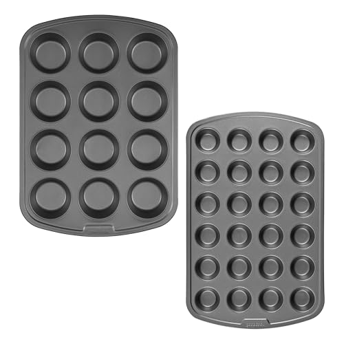 GoodCook Set of 2 Everyday Nonstick 12 cup standard and 24 cup mi...