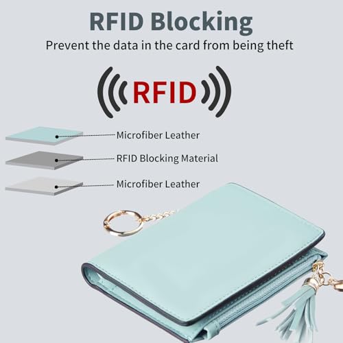Gostwo Small Wallets for Women, Stylish Womens Wallet with ID Window, Zippered Coin Pocket and Tassel. Cute RFID Wallet for Women, ideal for Teen Girls, Commuters, and Women for Daily Use2