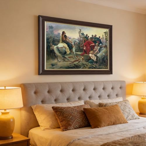 Toile Vercingétorix Jules César décoration murale salon tableau histoire bureau