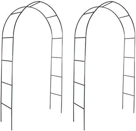Unfade Memory Outdoor Metal Garden Arch Trellis Climbing Plants for Lawn Backyard Patio, Wedding 2 pcs