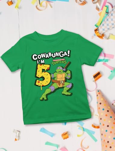TMNT Party Tee for Boys - Cowabunga Ninja Turtles Pizza Shirt Gift for 4th, 5th, 6th Birthday Toddler Kids4