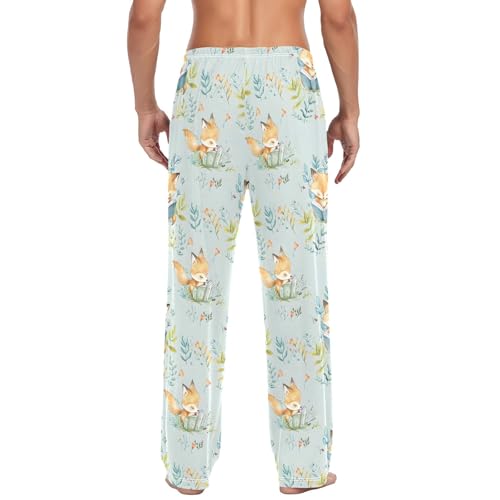 Fox Reading Men's Pajama Pants Lightweight Sleepwear Bottom Lounge Pants3