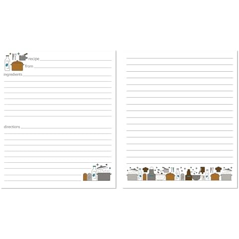 Folding Recipe Card Set - 25 Folding 3 x 5 Inch Recipe Cards, Perfect Size Blank Cards for a Recipe Card Box - Kitchen Tools design by Meadowsweet Kitchens (25 3 x 5 Folding Recipe Cards) Cover