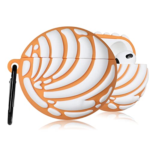 Mulafnxal for Airpod 3 3rd Generation Case Cute Cartoon 3D Kawaii Unique Silicone Cover Funny Fashion Fun Cool Food Design Stylish Cases Women Girls Boys Teen for Airpods 3 (2021) (White Bread)