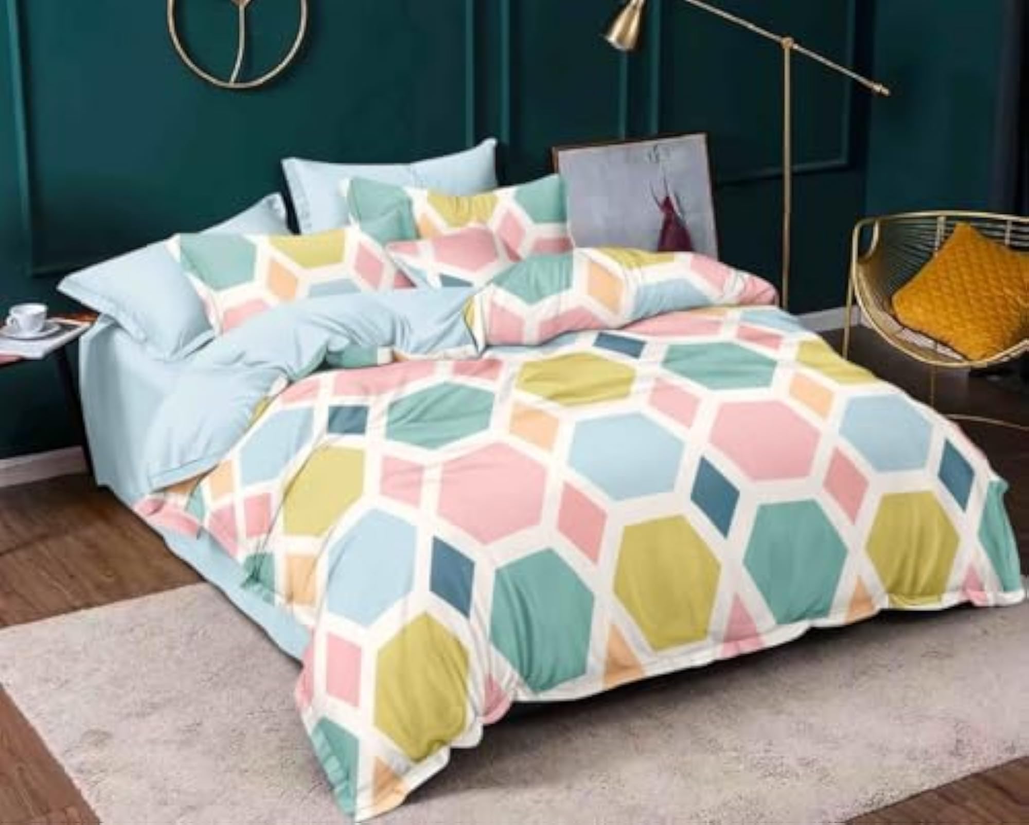 350tc Reversible Comforter Double King Size Bedding Set