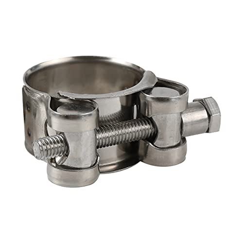 Ispinner 2 Pack 17-19Mm 304 Stainless Steel Heavy Duty T-Bolt Hose Clamps, Clamp Adjustable Range 0.67"-0.75" #TOP4