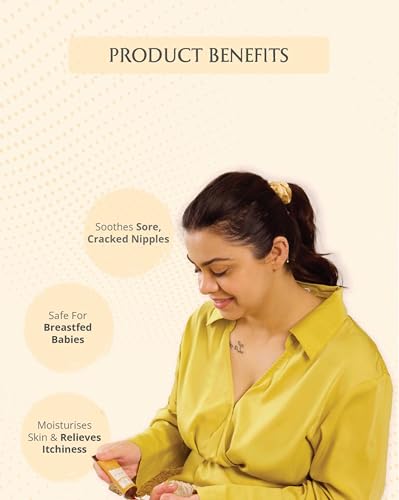 Image of AreoVeda Natural Nipple Butter (25g) | Lanolin- Free Nipple Cream For New Moms | Soothes Sore & Dry Nipples| Turmeric & Ghee | No Wipe Off Needed | Breastfeeding Safe | Dermatologically Tested