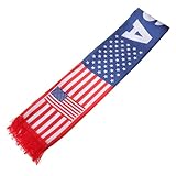 DECOMELODY Bufanda de Aficionado al Fútbol Selección Nacional de Estados Unidos, Satén Suave, Tamaño Mediano, Colores Vivos, Adecuado para Eventos Deportivos y Torneos Internacionales