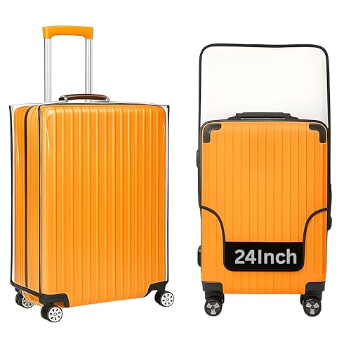 Image of HM 24 inch Medium Suitcase Bag Cover | Waterproof Luggage Trolley Bag Covers | Zippered Dustproof Anti Scratch Material | Transperant PVC Protector | Medium Size | (Check Size Chart in Photos)