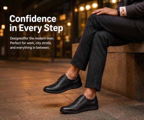 Image of Kraasa Steel Formal Shoes for Men | Vegan Leather Lace-Up Office Shoes