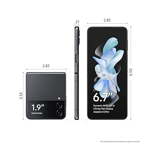 Image of SAMSUNG Galaxy Z Flip 4 Cell Phone, Factory Unlocked Android Smartphone, 128GB, Flex Mode, Hands Free Camera, Compact, Foldable Design, Informative Cover Screen, US Version, 2022, Graphite