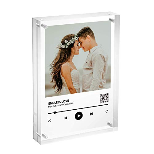 First Dancing Song And Love Song Sound Wave Prints - Customized Soundwave Art In Acrylic Frame Gift For 3Rd Wedding Anniversary, Valentines Day Birthday #TOP4