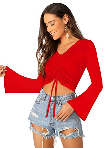Image of AVINA Women Casual V-Neck Crop top