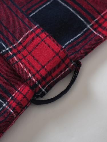 Latuza Women's Petite Size Flannel Robe Warm Plaid Bathrobe Full Length4