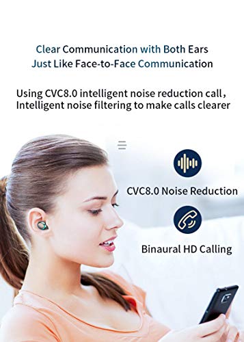 XFTOPSE Fone de ouvido sem fio Bluetooth 5.0, fone de ouvido estéreo 3D à prova d'água, fone de ouv