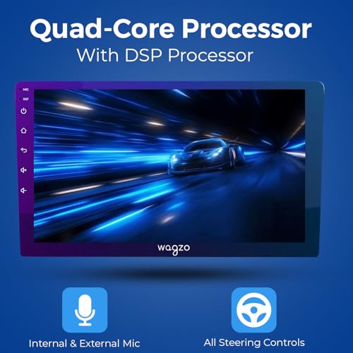 Image of Wagzo Car Android System Touch Screen 9 Inch| TS9Pro Car Android Player|4GB /64GB|4th Gen|4Core|IPS Display|GPS & Bluetooth|WiFi & FM| Steering Control| LED Camera Included with Car Music System