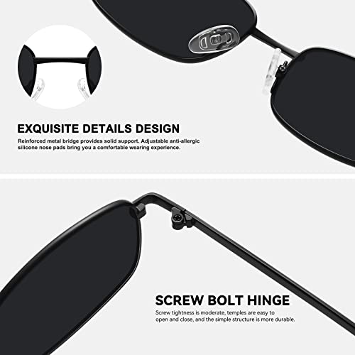 Rectangle Sunglasses for Women 90s Retro Small Narrow Square Frame UV400 Protection4