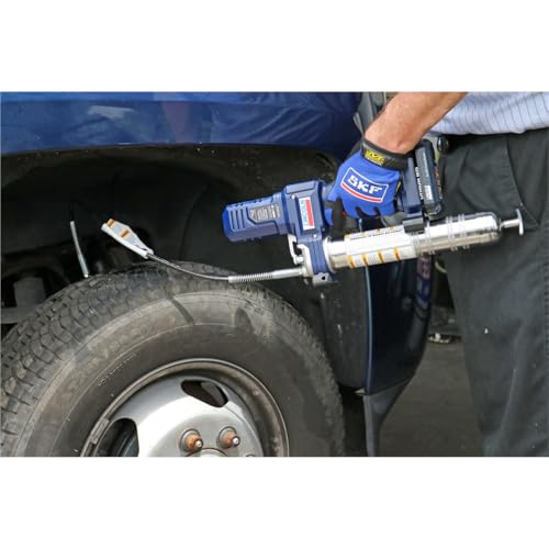 Image of Lincoln 1264 PowerLuber 12 Volt Battery Powered Grease Gun with 30 inch Hose for Automotive, Agricultural, and Industrial Equipment, 8,000 PSI, Trigger-operated, Single Speed, (2) Lithium-Ion Battery Pack