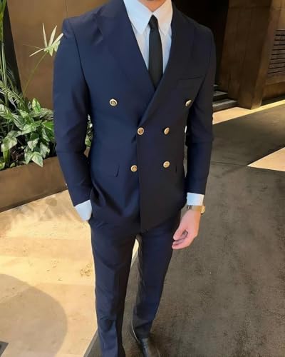 2 Piece Double Breasted Suit Men Slim Fit Wedding Suit for Men Prom Suits Formal Tuxedo2