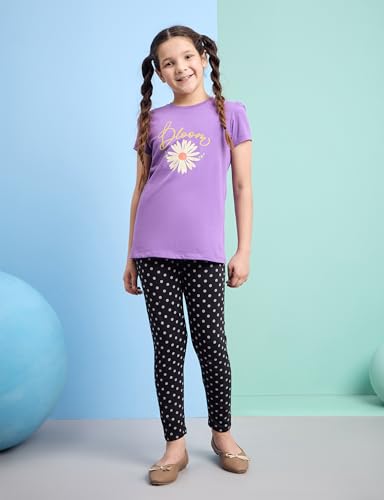 Image of Amazon Brand - Symbol Girl's Cotton Jersey Stretchable Leggings | Ankle Length | Aged 2-14 Years