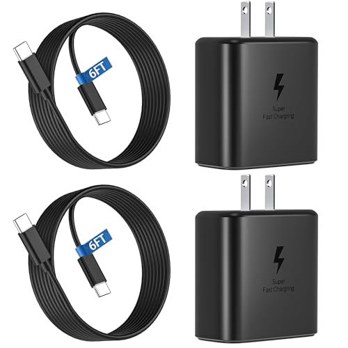 VJYUIJAY 45W Super Fast Charger USB C,PD3.0 Type C Fast Wall Charger with 6FT Cable Replacement for Samsung Galaxy S25 Ultra/S25+/S25/S24 Ultra/S24/S24+/S23 S22 Ultra/S23+/S22/S21/S20/Note 20/10