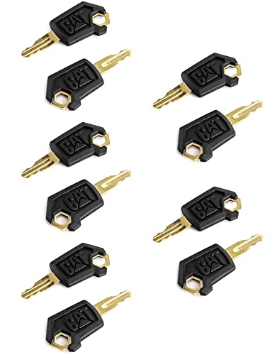 QWORK Ignition Keys 10 Pack Compatible With 5P8500 Cat Keys Heavy Equipment Keys