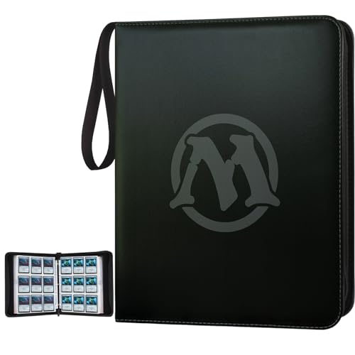 Image of Trading Card Binder,9-Pocket Premium Collector Card Binder Holds 720 Cards,Standard Cards Collection Album Folder for MTG,TCG,Yugioh(Black 2)