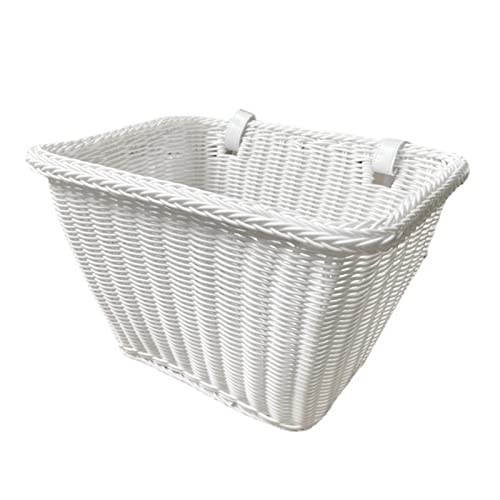 Winziger D-Form Fahrradkorb Aus Weidengeflecht Für Lenker - Mit Lederriemen In Verschiedenen Farben