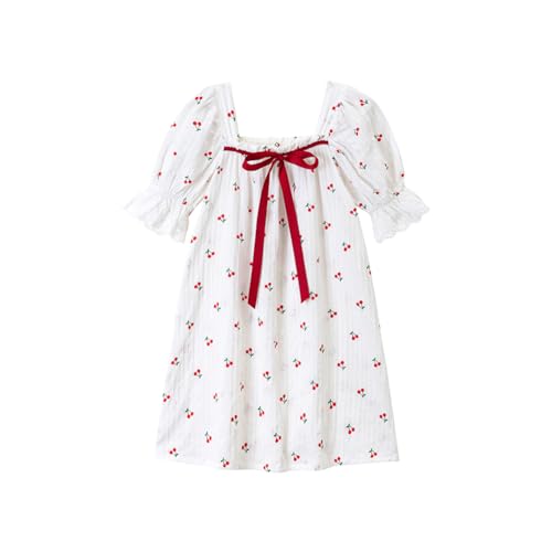 BANGSAUR Girls' Vintage Dresses, Cotton Princess Sleepshirts, Kids 3-12 Years