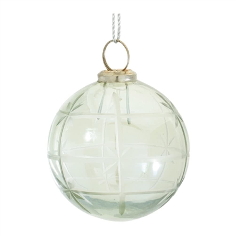 Boule de Noël en verre Melrose 7,6 cm pour remplacer les suspensions plastiques ternes