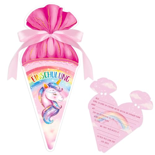 MEJOSER 12 Stück Einladung Einschulung Mädchen Einladungskarten zum Schulanfang Einhorn Einschulungskarten Klappkarte Schuleinführung Party Schulkind Geschenke Deko (Einhorn) MEJOSER 12 Stück Einladung Einschulung Mädchen Einladungskarten zum Schulanfang Einhorn Einschulungskarten Klappkarte Schuleinführung Party Schulkind Geschenke Deko (Einhorn)